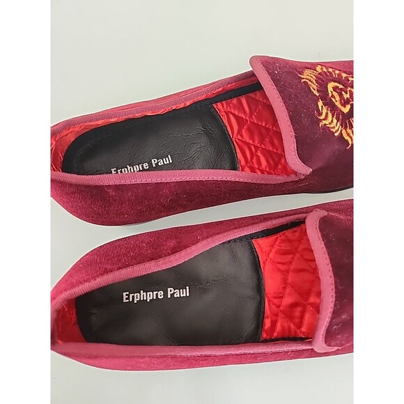 Erphpre Paul Men’s Slipper Maroon With Gold Lion, Inside Shoes House Size 47 New - Picture 7 of 8